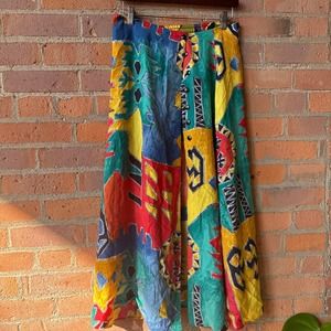 90s Multi-color Print Skirt